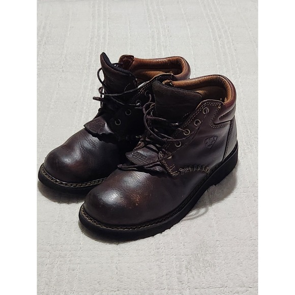 Ariat Canyon Boots Womens 7.5 B Brown Leather Western Work Ankle Lace Up 17728 - Picture 1 of 11